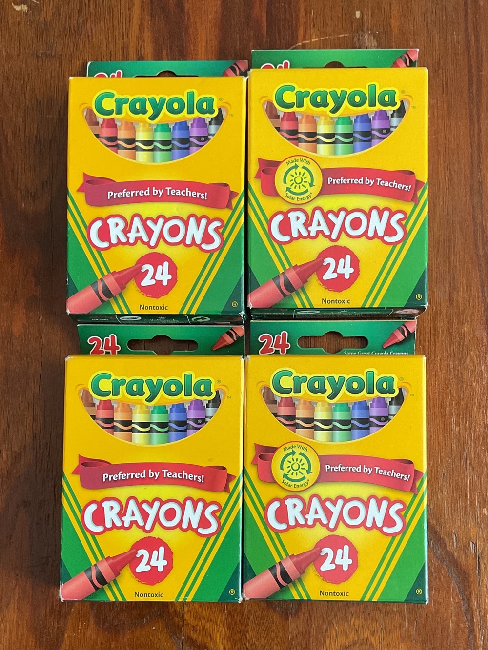 Crayola 24-Count Crayons - Yellow Green Red Blue Purple Assortment 4 Pack